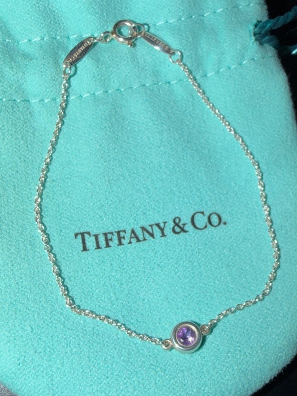 Tiffany & Co. Sterling Silver Bracelet with Purple Amethyst
